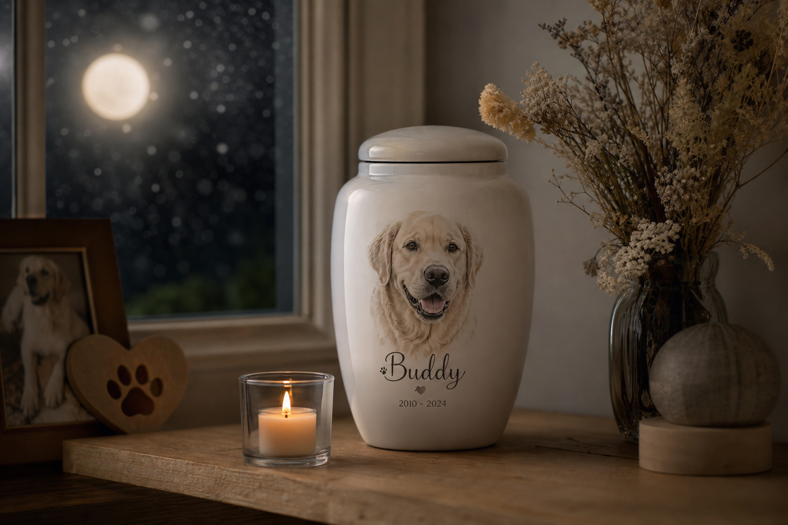 Peaceful pet memorial atmosphere