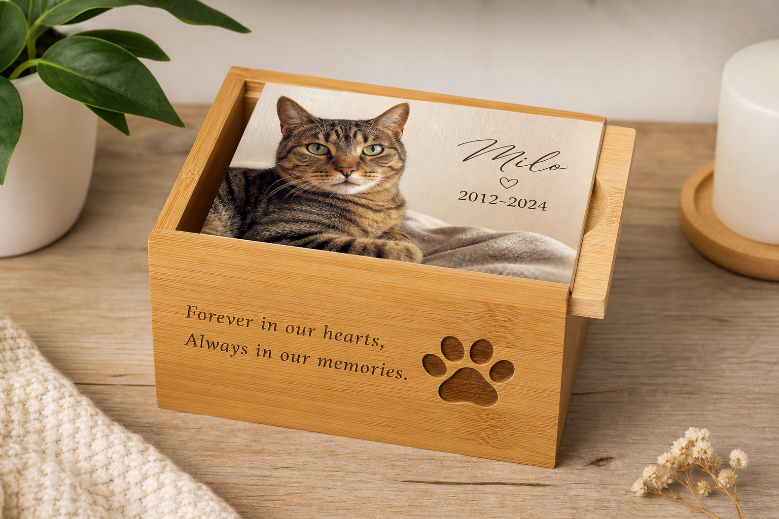 Lune Paws wooden photo memory box